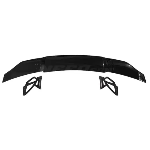 Achterspoiler met kunststof steunen – Racing Look, Hoogglans Zwart