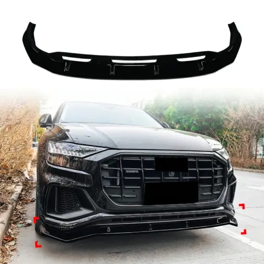 Voorspoiler voor Audi Q8 S Line/SQ8 4M (SUV) Pre-Facelift – Performance Look, Hoogglans Zwart