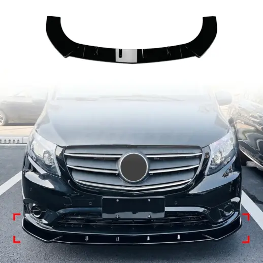 Voorspoiler voor Mercedes Vito W447 Pre-Facelift – Sport Look, Hoogglans Zwart