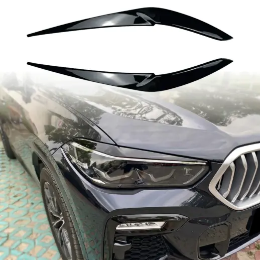 Koplampspoilers voor BMW X5 G05 Pre-LCI & BMW X6 G06 Pre-LCI – M Performance Look, Hoogglans Zwart