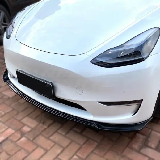 Voorspoiler voor Tesla Model Y MY Pre-Facelift – Sport Look, Hoogglans Zwart