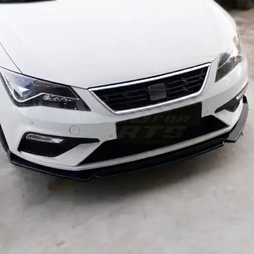 Voorspoiler voor Seat Leon Mk3 FR & Cupra – Sport Look, Hoogglans Zwart