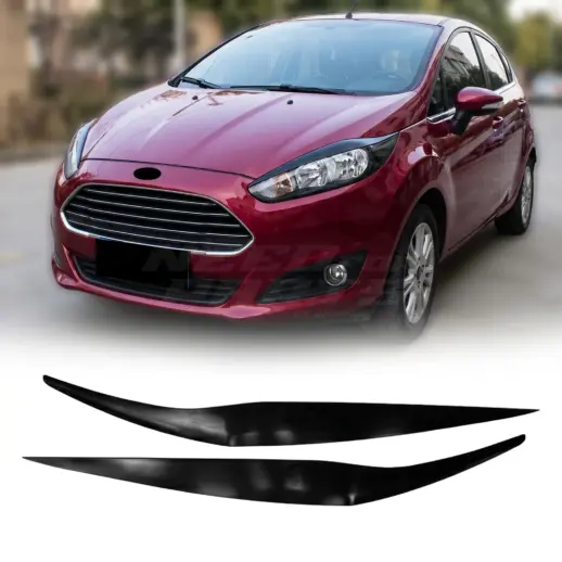 Koplampspoilers voor Ford Fiesta Mk7 (CB1) Facelift Standard & ST – Sport Look, Hoogglans Zwart