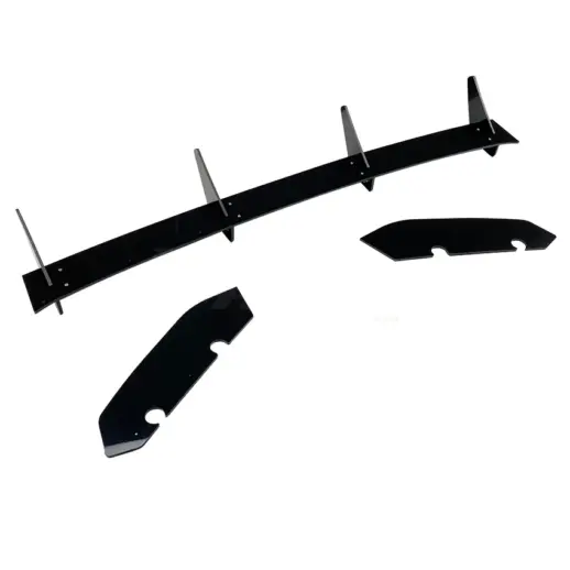 Diffuser splitter met zijsplitters achter voor Seat Leon Mk3 Pre-Facelift FR & Cupra – Racing Look, Hoogglans Zwart
