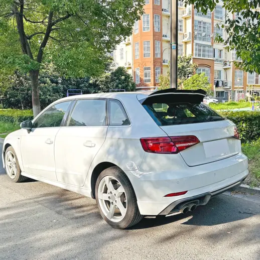 Dakspoiler voor Audi A3/S3/RS3 8V (Sportback) – M4 Look, Hoogglans Zwart
