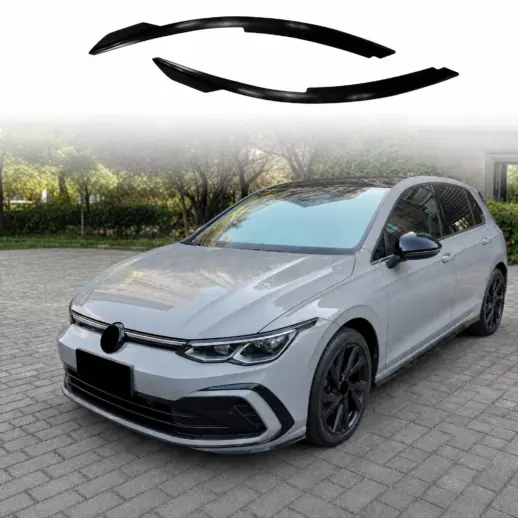 Koplampspoilers voor Volkswagen Golf 8 (Hatchback) – Sport Look, Hoogglans Zwart