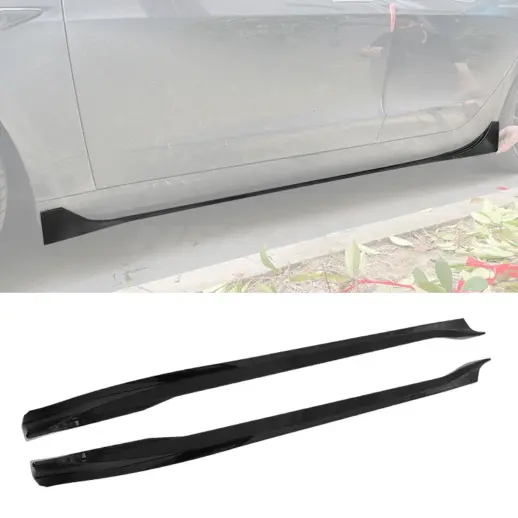 Sideskirts voor Tesla Model 3 M3 Pre-Facelift – Performance Look, Hoogglans Zwart
