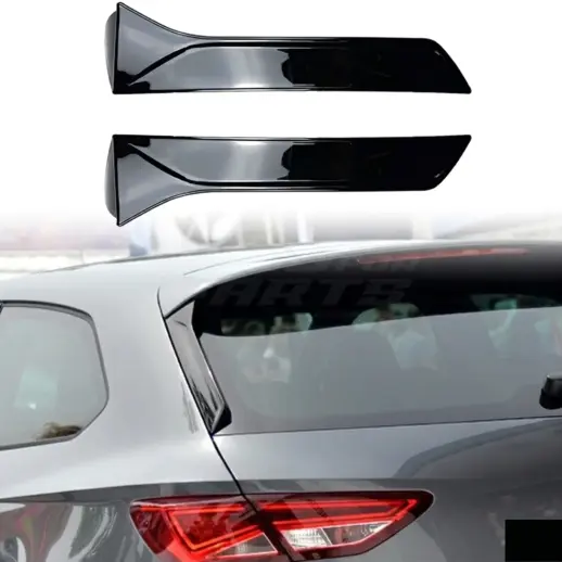 Achterraam zijspoilers voor Seat Leon Mk3 – FR Look, Hoogglans Zwart