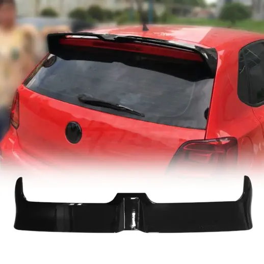 Dakspoiler voor Volkswagen Polo 5 (Hatchback) Standard & R Line & GTI – Aero Look, Hoogglans Zwart