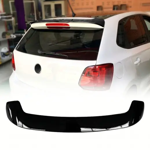 Dakspoiler voor Volkswagen Polo 5 (Hatchback) Standard & R Line & GTI – Sport Look, Hoogglans Zwart
