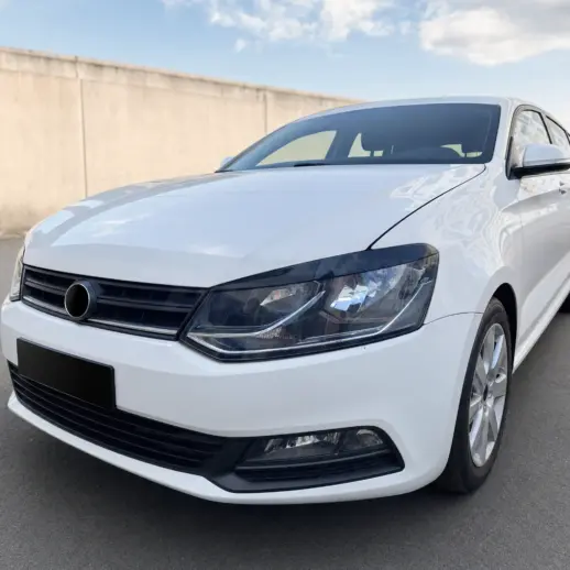 Koplampspoilers voor Volkswagen Polo 5 (Hatchback) Standard & R Line & GTI – Sport Look, Hoogglans Zwart