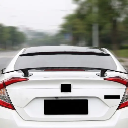 Achterspoiler met LED-remlicht – Racing Look, Hoogglans Zwart