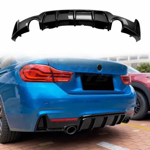 Diffuser voor BMW 4 Series F36/F33/F32 M Sport – O-O – M Sport Look, Hoogglans Zwart
