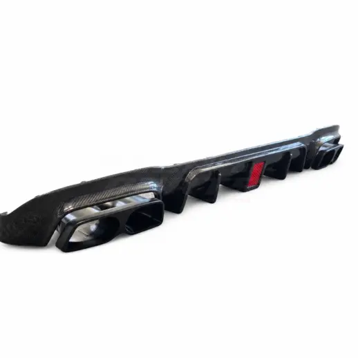 Carbon Diffuser met LED-remlicht en zwarte uitlaatsierstukken voor Mercedes E Class W213/S213 Facelift AMG Line & E53 AMG & E63 AMG – OO-OO – Racing Look