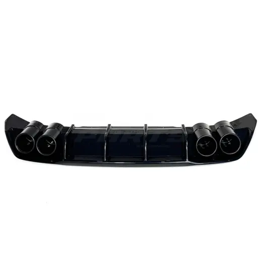 Diffuser met zwarte uitlaatsierstukken voor Seat Leon Mk4 FR – OO-OO – Cupra Look, Hoogglans Zwart